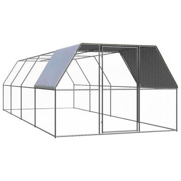 vidaXL Kippenhok 3x8x2 m gegalvaniseerd staal, Verzenden