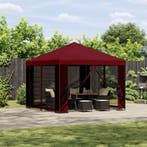 vidaXL Prieel 3 x 3 m Bordeauxrood Polyester en Staal 190, Verzenden
