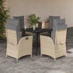vidaXL 5-delige Tuinset met kussens poly rattan beige, Verzenden, Nieuw, Tuinset