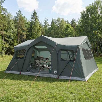 vidaXL Familietent 487 x 340 x 216 cm Leger Groen Polyester, Verzenden, Nieuw