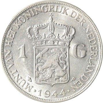 Nederland. Wilhelmina. 1 Gulden 1944 Eikel Philadelphia