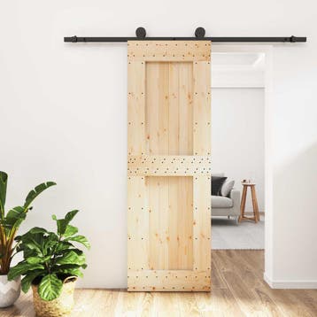 vidaXL Schuifdeur 70 x 210 cm Massief Pine Hout, Bricolage & Construction, Fenêtres & Moustiquaires, Verzenden