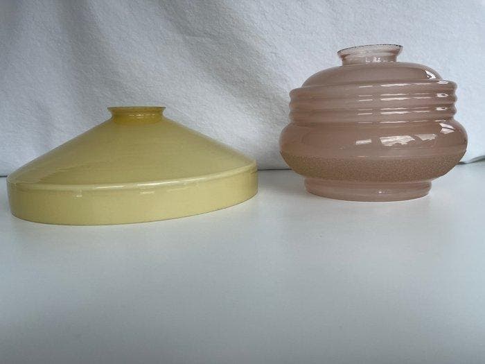 Plafondlamp (2) - Glas - Lampenkap, Antiek en Kunst, Curiosa en Brocante
