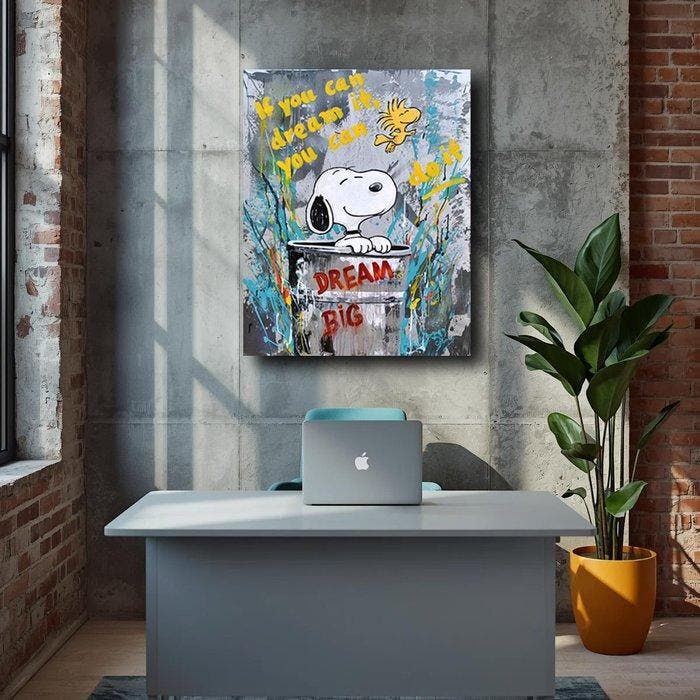 Carolina Alonso - If you can dream (Snoopy) #XL, Antiek en Kunst, Kunst | Schilderijen | Modern