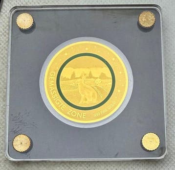 Tchad. 5000 Francs Gemassigte Zone, oro 1/200 Oz (.999)