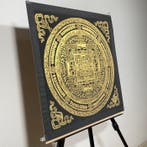 Painting of Tibetan Tradition - Gold Mandala Kalachakra -, Antiquités & Art