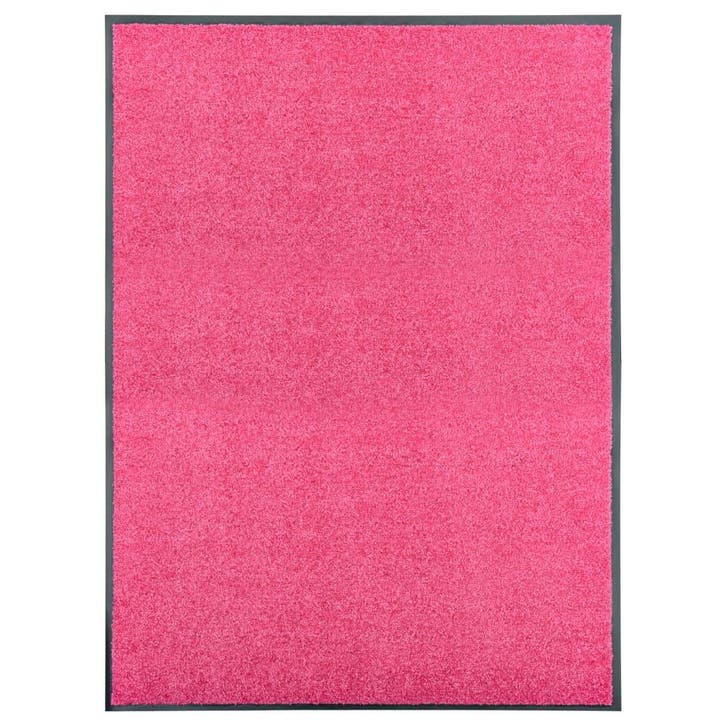 vidaXL Deurmat wasbaar 90x120 cm roze, Tuin en Terras, Deurmatten, Nieuw, Verzenden