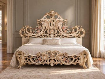 Bed (3) - Hout - Letto Barocco, Antiek en Kunst