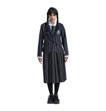 Kostuum Wednesday School Uniform Zwart/Grijs, Verzenden, Nieuw