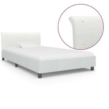 vidaXL Bedframe kunstleer wit 100x200 cm, Verzenden, Nieuw