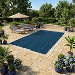 vidaXL Zwemfolie Extra Heavy Zwart en Blauw 600 × 300 cm PE, Verzenden, Nieuw