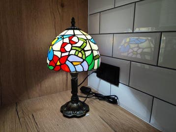 Lampe de table - Vitrail - Lampe oiseau de style Tiffany