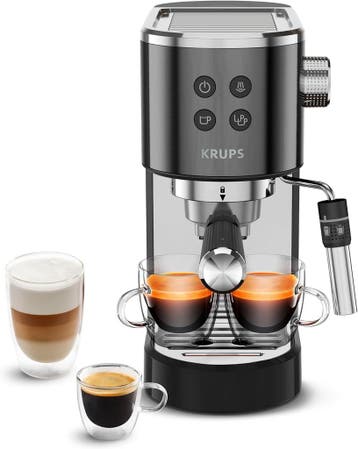 Krups Virtuoso+ RVS | Tweede kansje | OP = OP, Elektronische apparatuur, Stoompijpje, Verzenden, Espresso apparaat, Gemalen koffie