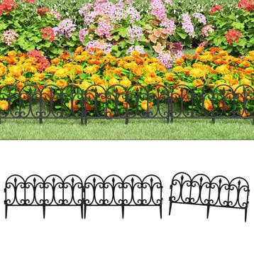 vidaXL Gazonranden 17 st 10 m polypropeen zwart, Tuin en Terras, Verzenden, Nieuw