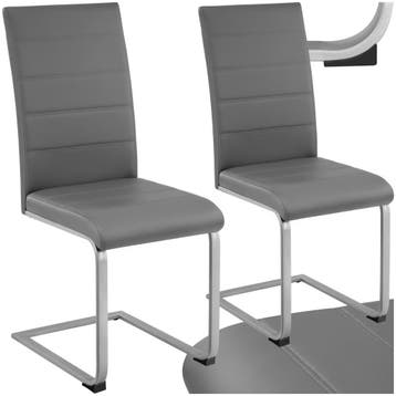 Sledestoelen, kunstleer - grijs, Set van 2, Huis en Inrichting, Verzenden, Nieuw