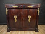 Credenza - Hout, Marmer, Brons - Servante Impero Mogano