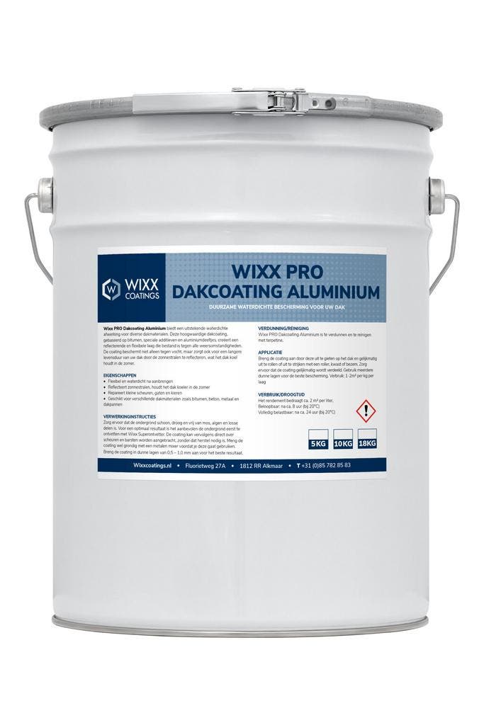 Wixx PRO Dakcoating Aluminium Aluminium 18L, Bricolage & Construction, Peinture, Vernis & Laque, Envoi