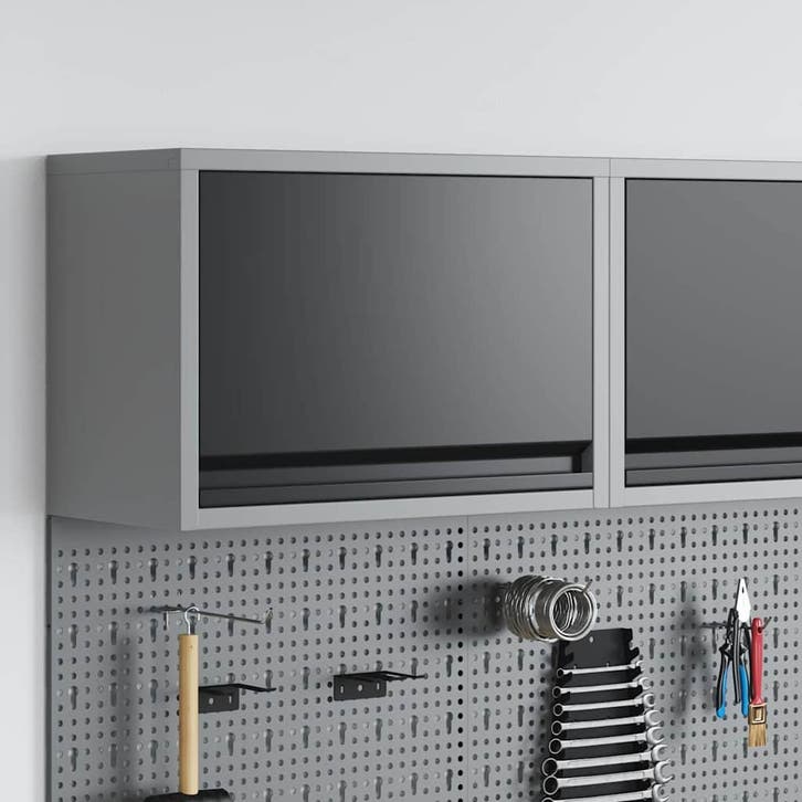 vidaXL Gereedschapskast met opslag Zwart en Grijs 50 x 25 x, Doe-het-zelf en Bouw, Gereedschapskisten, Nieuw, Verzenden
