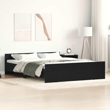 vidaXL Bedframe zonder matras 160x200 cm bewerkt hout zwart, Verzenden, Nieuw