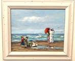 H.M.Bergen - Flaneren aan zee, Antiek en Kunst, Kunst | Schilderijen | Klassiek