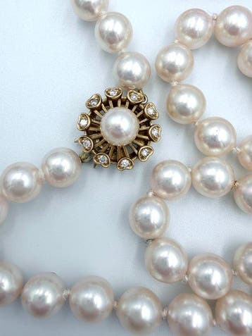 Collier ras du cou - 14 carats Or jaune Perle