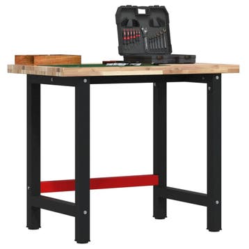 vidaXL Werkbank rechthoekig 100x60x83 cm massief acaciahout, Doe-het-zelf en Bouw, Verzenden, Nieuw
