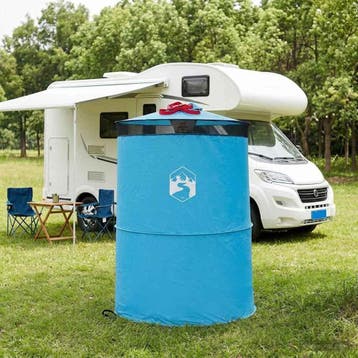 vidaXL Pop-up Toilet Tent met Hangtouw 97 x 126 cm Blauw, Caravans en Kamperen, Tenten, Verzenden, Nieuw