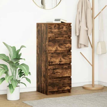 vidaXL Dressoir met lades 37,5x35x99 cm spaanplaat gerookt, Verzenden, Nieuw