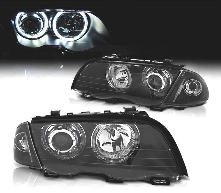 PHARES BMW E46 4P 98-01 ANGEL EYES CCFL NOIR H7 H7, Autos : Pièces & Accessoires, Éclairage, Envoi