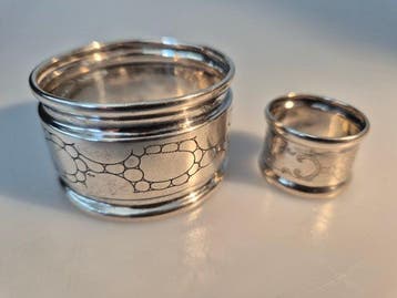 Rond de serviette - Argent 925 - Servet et bague mouchoir