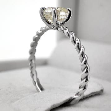 Zonder minimumprijs - Ring - 14 karaat Witgoud - 1.01ct. tw.