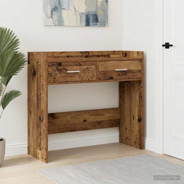 vidaXL Wandtafel Oud hout 90 x 35 x 80 cm Bewerkt hout, Maison & Meubles, Verzenden