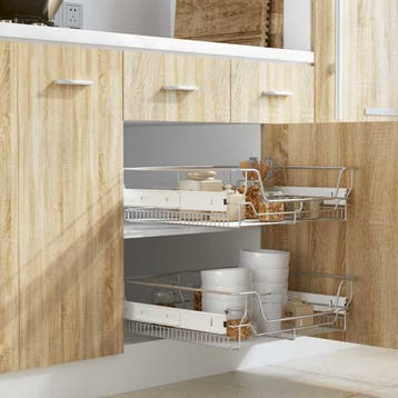 vidaXL Draadmanden uittrekbaar 2 st 600 mm zilverkleurig, Huis en Inrichting, Verzenden, Nieuw