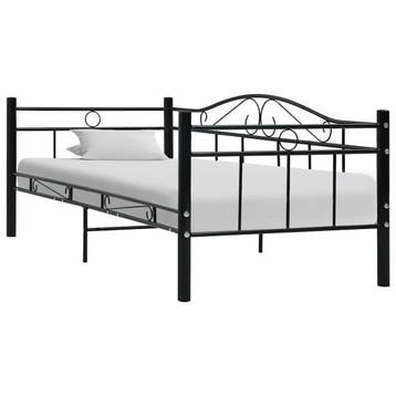 vidaXL Bedbank metaal zwart 90x200 cm, Verzenden, Nieuw