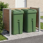 vidaXL Afvalbak Schutting Bruin 161 x 85 x 115 cm Aluminium, Verzenden