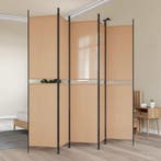 vidaXL 5-paneel scheidingswand Beige 250 x 220 cm Stof, Verzenden, Nieuw