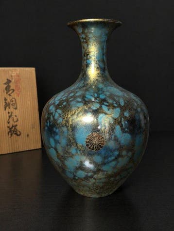 Vaas - Koper - Japan - Japanse koperen vaas (Zonder, Antiek en Kunst