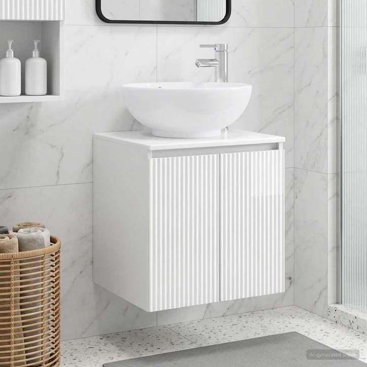 vidaXL Wandgemonteerde wastafel van een meubel Hoogglans Wit, Maison & Meubles, Tables | Coiffeuses, Envoi