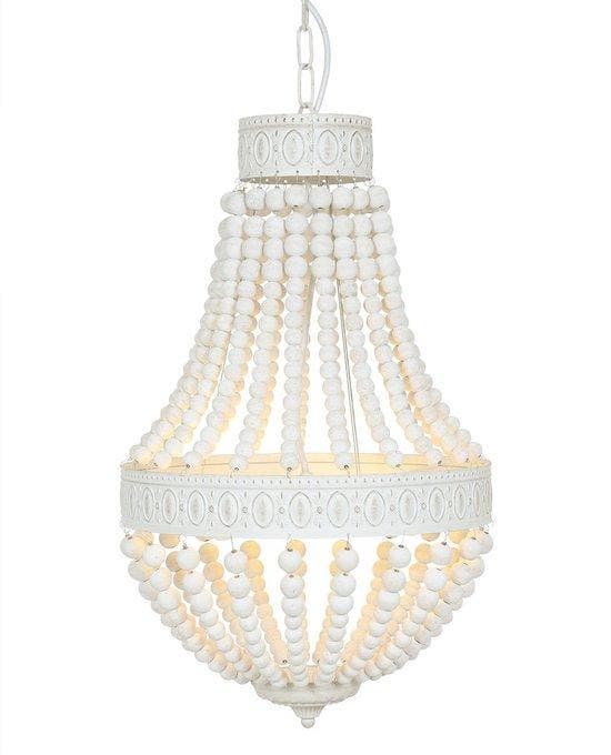 2dekans | Hanglamp Ella 10191W - Trendy Witte Kralenlamp van, Huis en Inrichting, Lampen | Overige, Ophalen of Verzenden