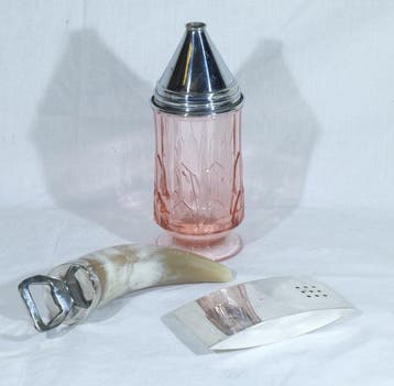 Design Derain - Suikerpot (3) - Verzilverd messing - strooi, Antiek en Kunst