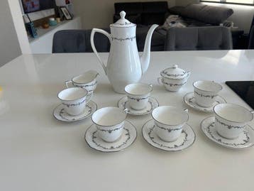 Royal Worcester - Theeservies (15) - silver chantilly -