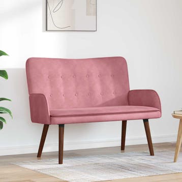 vidaXL 2-Zits Sofa Roze 115 x 61 x 87 cm fluweel, Huis en Inrichting, Verzenden, Nieuw