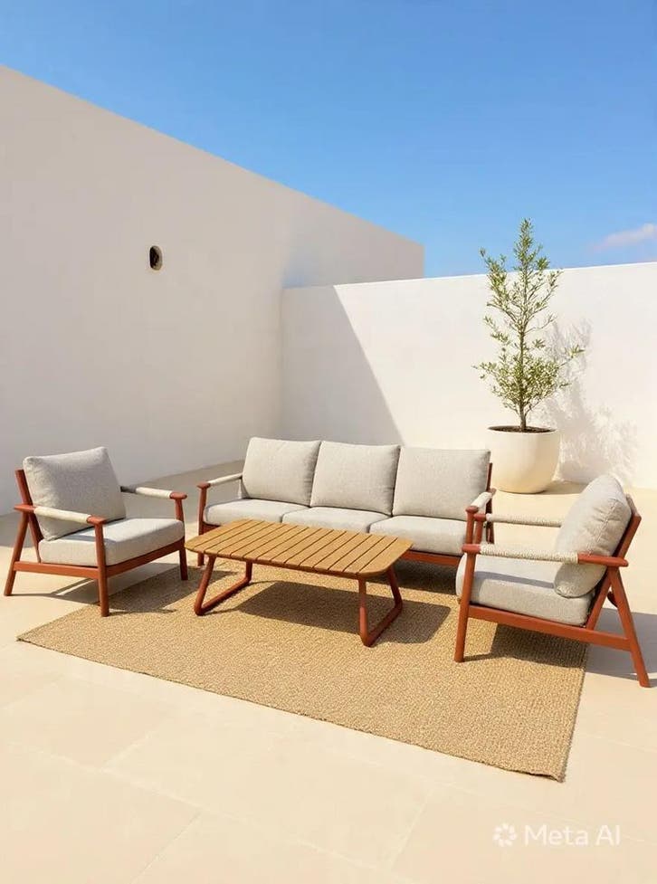 Luxe Loungeset aluminium met weersbestendige kussens 195x..., Tuin en Terras, Tuinsets en Loungesets, Nieuw, Ophalen of Verzenden