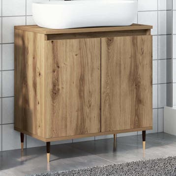 vidaXL Badkamerkast 58x33x60 cm bewerkt hout artisanaal, Verzenden, Nieuw