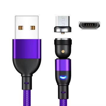 USB naar Micro-USB 540° Magnetische Oplaadkabel - 1 Meter -, Telecommunicatie, Mobiele telefoons | Telefoon-opladers, Verzenden