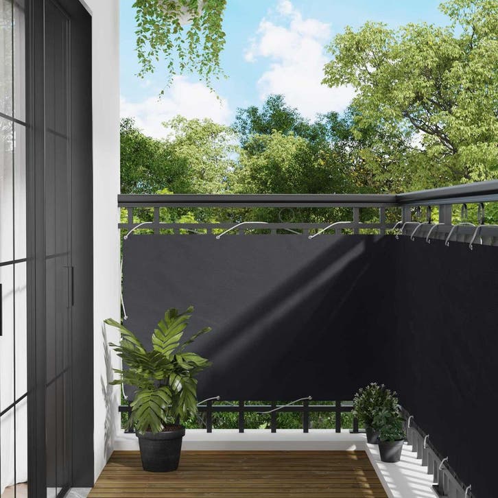 vidaXL Balkonscherm 90 x 200 cm Oxford Stof Rechthoekig, Jardin & Terrasse, Parasols, Envoi
