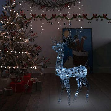 vidaXL Kerstversiering rendier 140 LEDs koudwit 128 cm, Verzenden, Nieuw