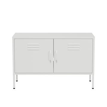 Lendo Online Meuble TV 100x40x65 cm Métal Blanc