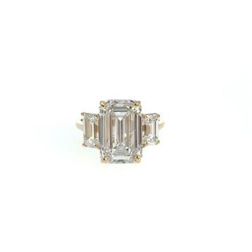 Ring - 14 karaat Geel goud - 9.08ct. tw. Diamant (Lab-grown)