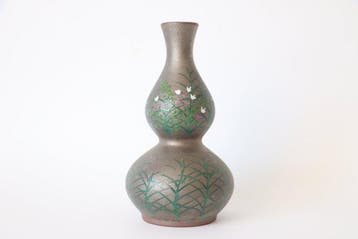 Vase à double gourde Arita-yaki « Seiran » — Herbes et